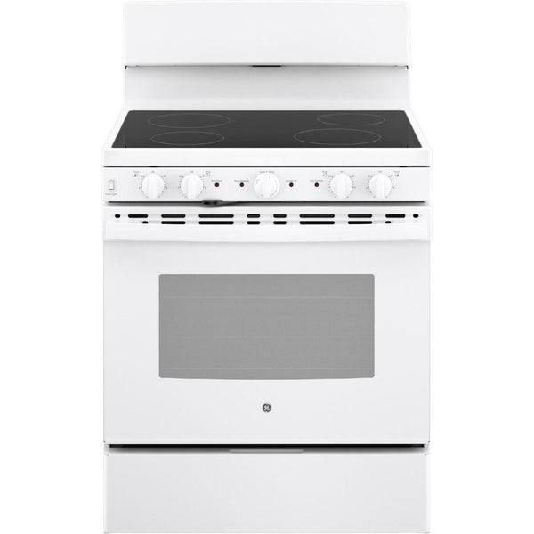GE 30-inch Freestanding Electric Range with Radiant Smooth Cooktop JB480DTWW IMAGE 1