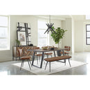  Coaster Furniture Misty 110643 Leather Upholstered Dining Bench - Antique Camel IMAGE 3