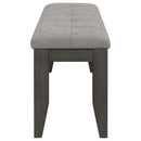  Coaster Furniture Dalila 102723GRY Fabric Upholstered Wood Dining Bench - Dark Grey IMAGE 5