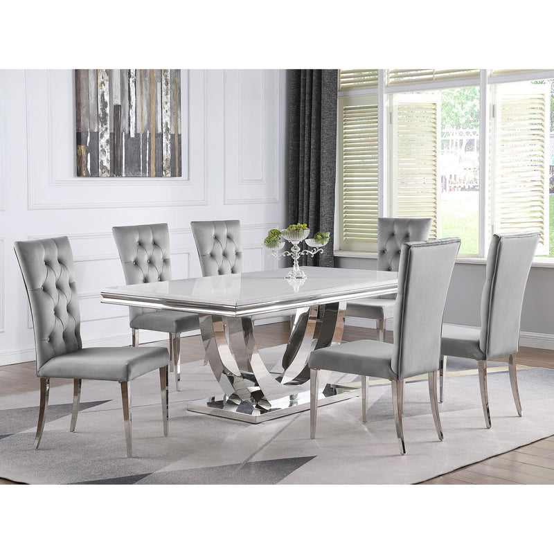 Coaster Furniture Kerwin 111103 Velvet Upholstered Dining Side Chair - Grey (Set of 2) IMAGE 10
