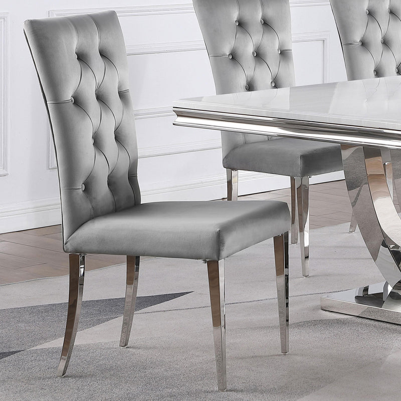 Coaster Furniture Kerwin 111103 Velvet Upholstered Dining Side Chair - Grey (Set of 2) IMAGE 9