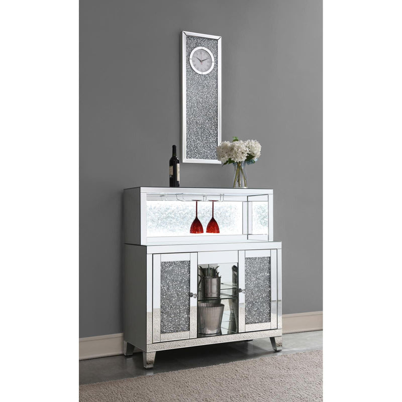 Coaster Furniture Yvaine 115585 2-door Mirrored Acrylic Home Bar Wine Cabinet - Silver IMAGE 2