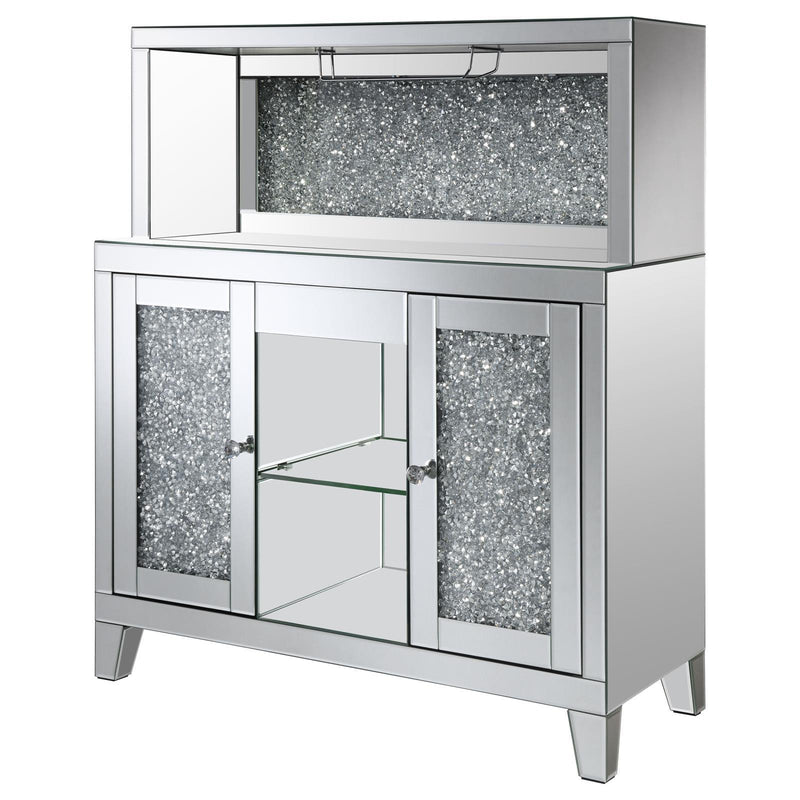 Coaster Furniture Yvaine 115585 2-door Mirrored Acrylic Home Bar Wine Cabinet - Silver IMAGE 5