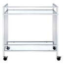 Coaster Furniture Cara 181382 Rectangular Glass Bar Cart - Chrome IMAGE 4