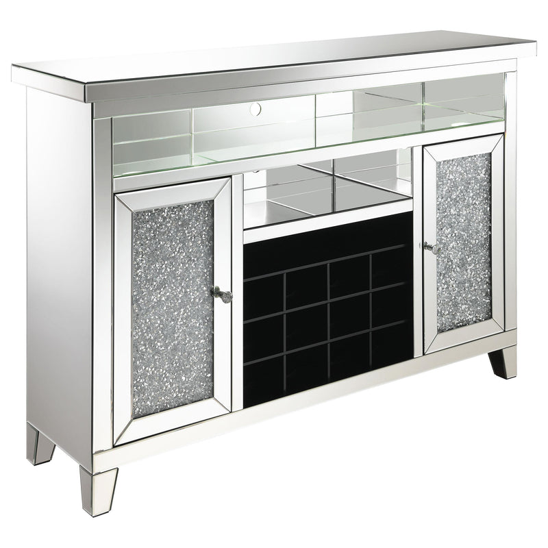 Coaster Furniture Melinda 183627 2-door LED Mirrored Wine Storage Bar Cabinet - Silver IMAGE 2