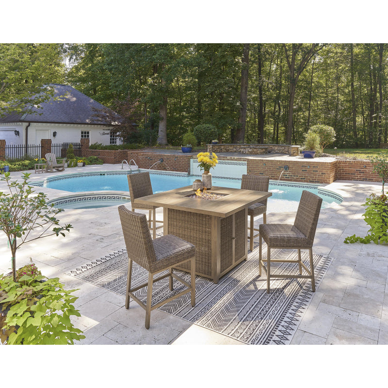  Signature Design by Ashley Walton Bridge P749-665 Square Bar Table with Fire Pit IMAGE 10