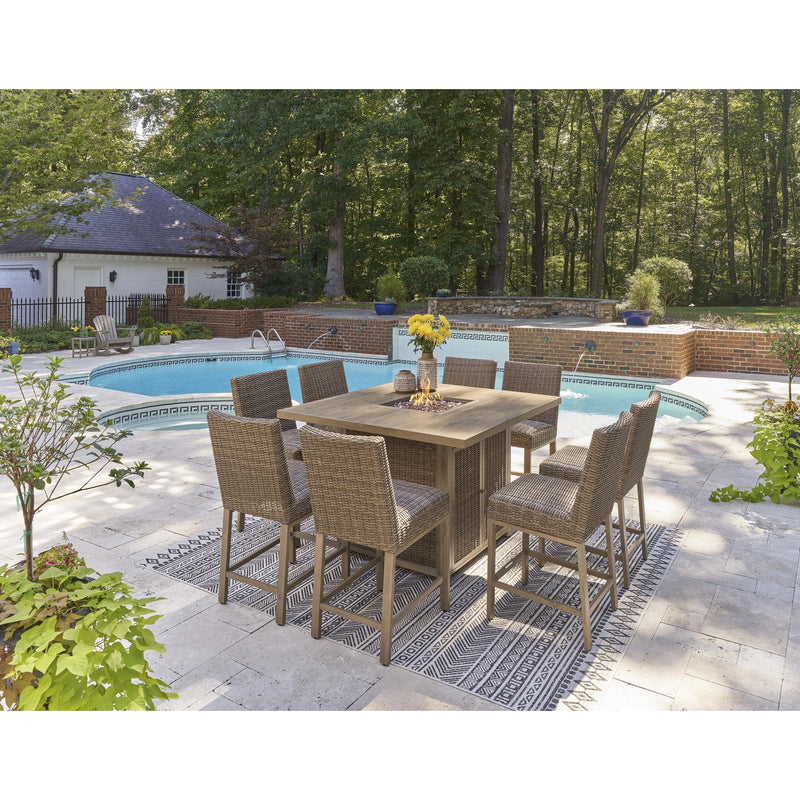  Signature Design by Ashley Walton Bridge P749-665 Square Bar Table with Fire Pit IMAGE 14