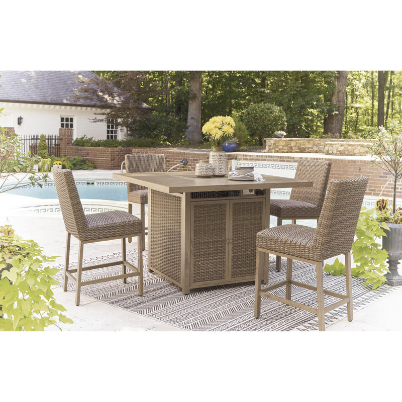  Signature Design by Ashley Walton Bridge P749-665 Square Bar Table with Fire Pit IMAGE 15