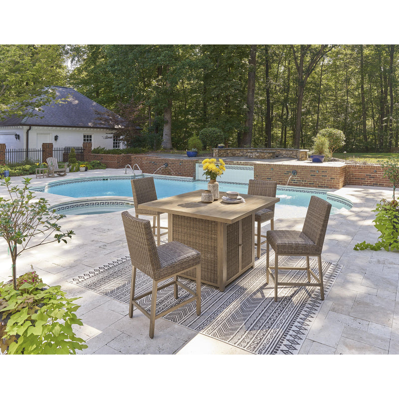  Signature Design by Ashley Walton Bridge P749-665 Square Bar Table with Fire Pit IMAGE 9