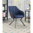  Coaster Furniture Mayer 193722 Upholstered Dining Arm Chair - Blue and Brown IMAGE 8