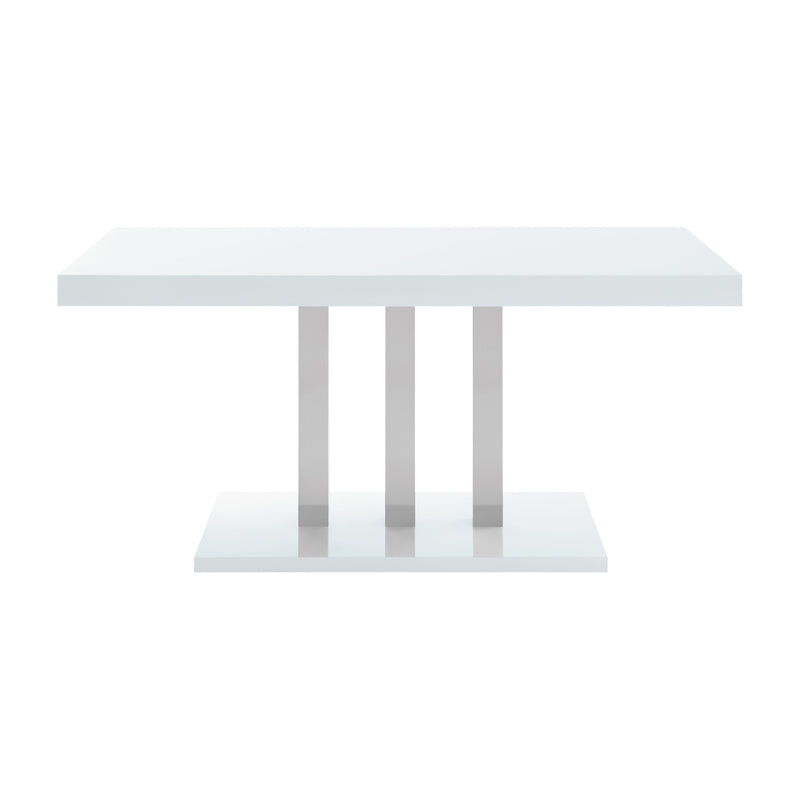  Coaster Furniture Brooklyn 193811 Rectangular 63-inch Dining Table - White High Gloss IMAGE 3