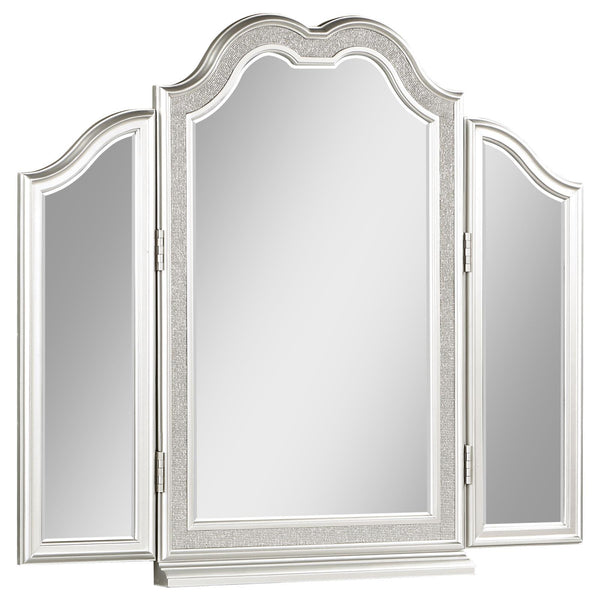  Coaster Furniture Evangeline 223398 Tri-Fold Vanity Mirror - Silver Oak IMAGE 1