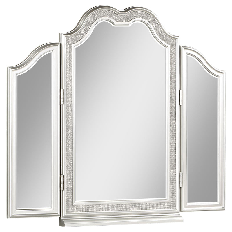  Coaster Furniture Evangeline 223398 Tri-Fold Vanity Mirror - Silver Oak IMAGE 1