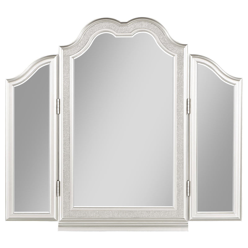  Coaster Furniture Evangeline 223398 Tri-Fold Vanity Mirror - Silver Oak IMAGE 3