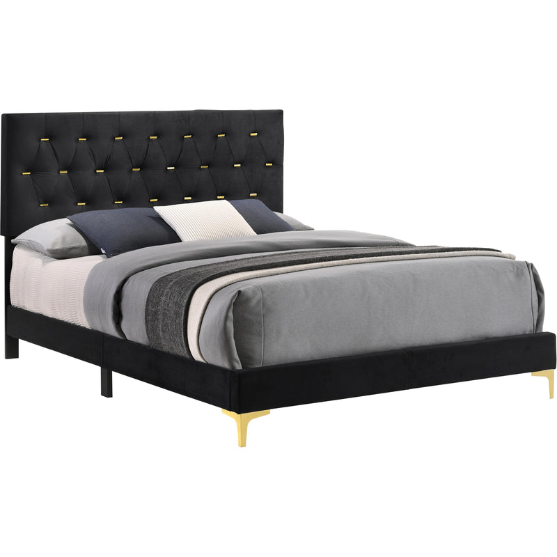  Coaster Furniture Kendall 224451KE Upholstered Eastern King Panel Bed - Black IMAGE 1