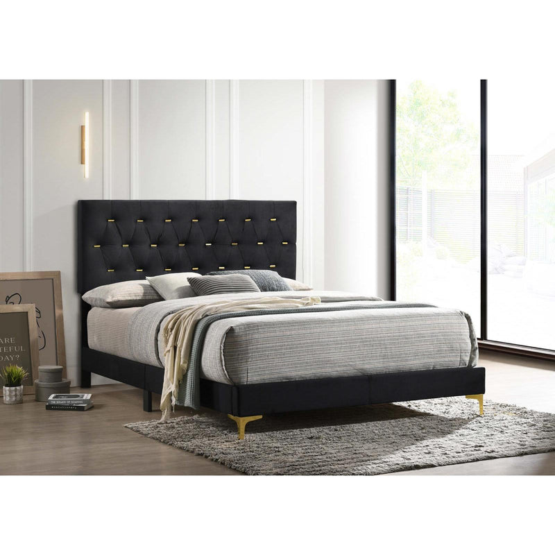  Coaster Furniture Kendall 224451KE Upholstered Eastern King Panel Bed - Black IMAGE 4