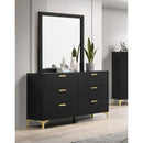  Coaster Furniture Kendall 224454 Dresser Mirror - Black IMAGE 5