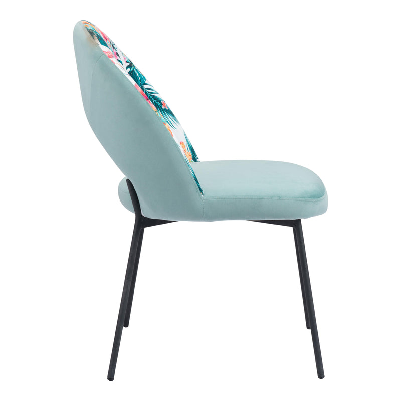 Zuo Bethpage 109367 Dining Chair - Multicolor Print & Green IMAGE 2