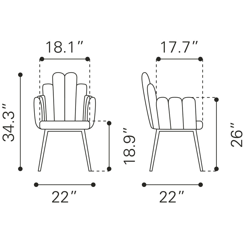 Zuo Noosa 109655 Dining Chair - Grey IMAGE 10