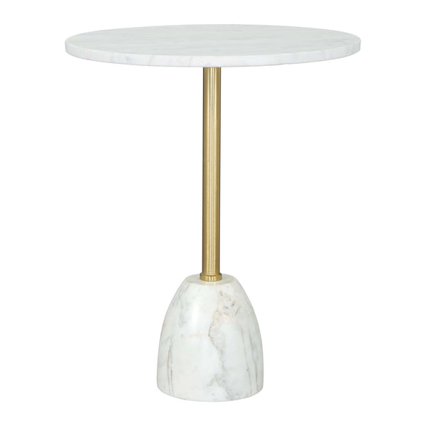 Zuo Cynthia 109562 Side Table - White & Gold IMAGE 1