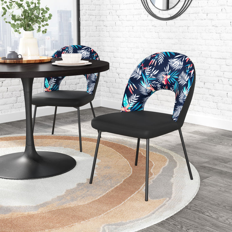 Zuo Merion 109366 Dining Chair - Multicolor Print & Black IMAGE 10