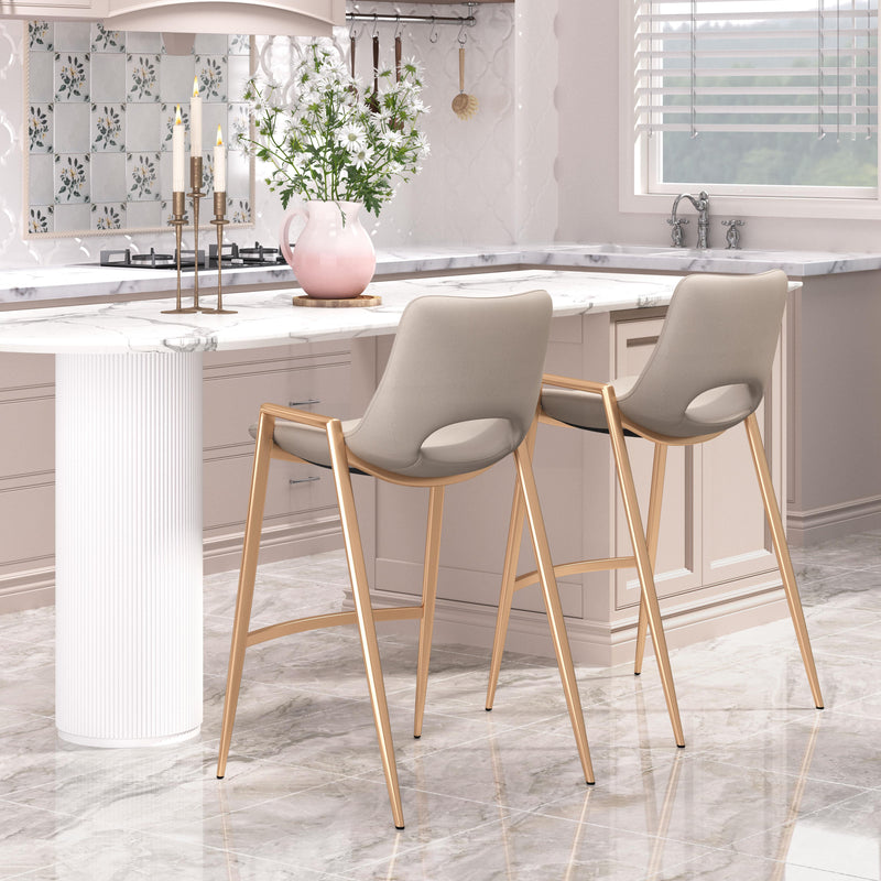 Zuo Desi 109733 Counter Stool - Beige & Gold IMAGE 8