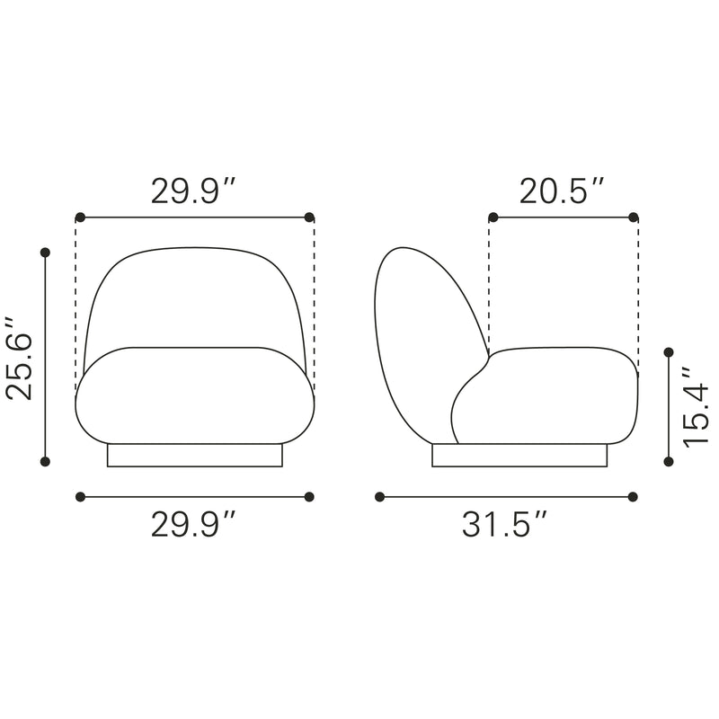 Zuo Myanmar 109345 Accent Chair - Cream IMAGE 10