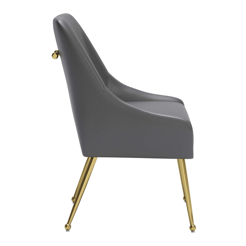 Zuo Maxine 109713 Dining Chair - Grey & Gold IMAGE 2