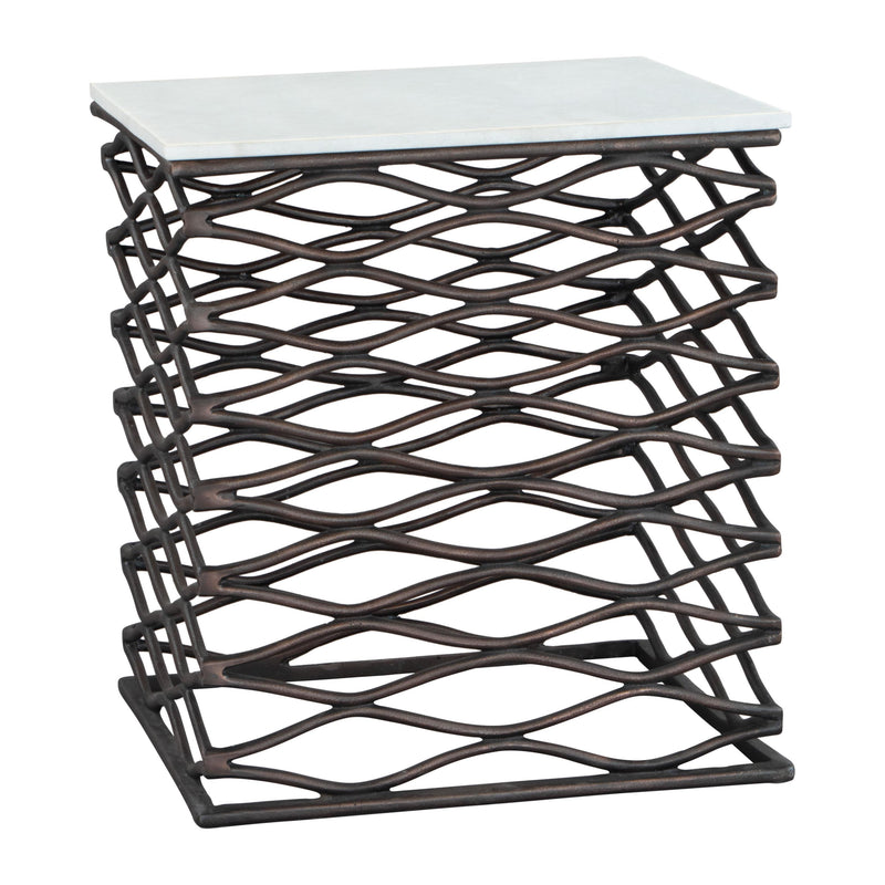 Zuo Duke 109456 Side Table - White & Antique Bronze IMAGE 3