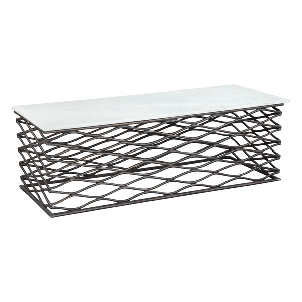 Zuo Duchess 109457 Coffee Table - White & Antique Bronze IMAGE 1