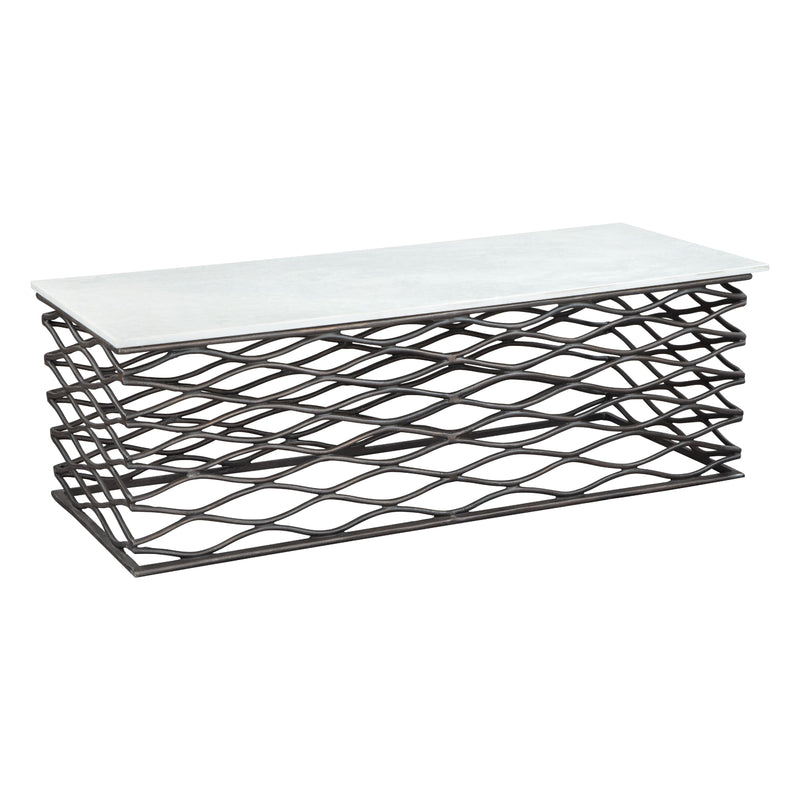 Zuo Duchess 109457 Coffee Table - White & Antique Bronze IMAGE 1