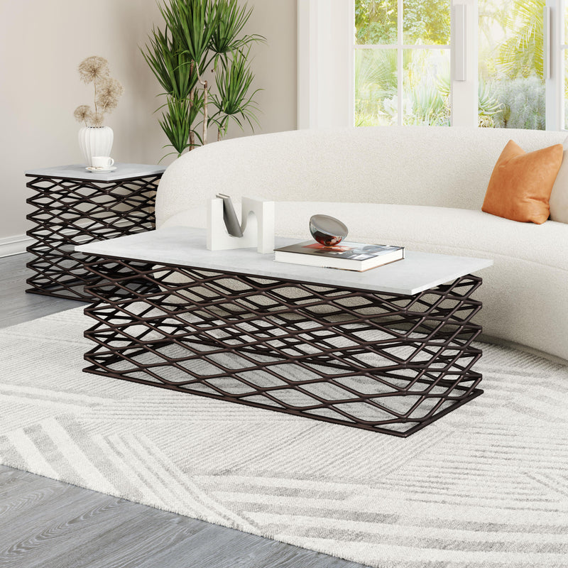 Zuo Duchess 109457 Coffee Table - White & Antique Bronze IMAGE 8