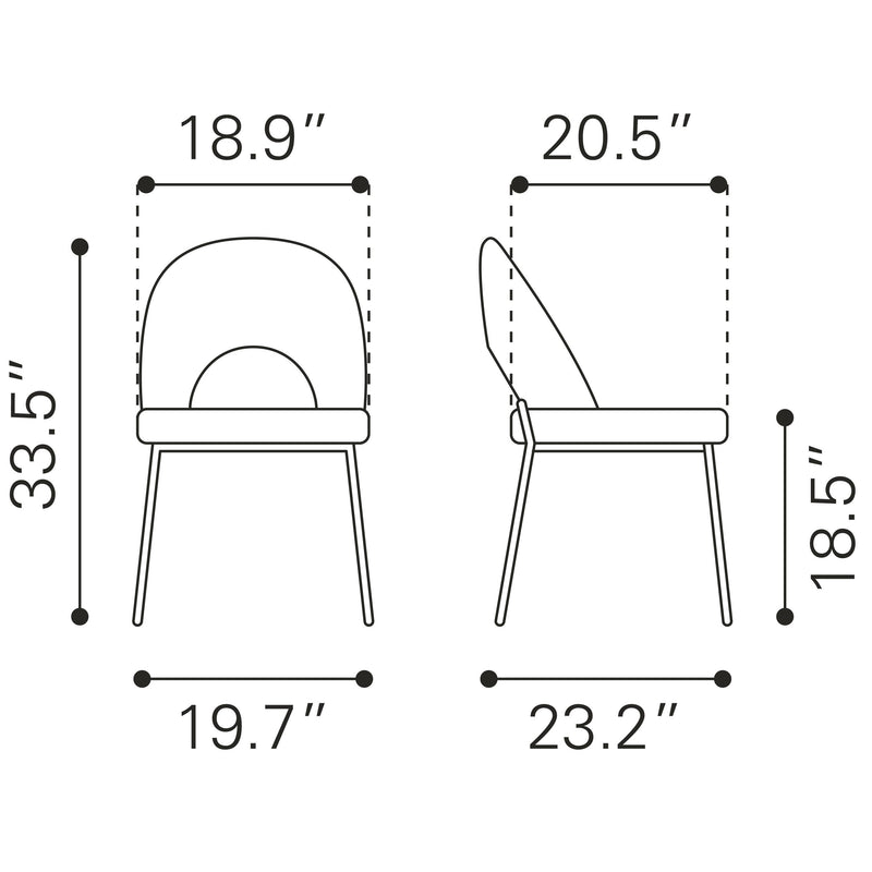 Zuo Torrey 109365 Dining Chair - Multicolor Print & Grey IMAGE 13