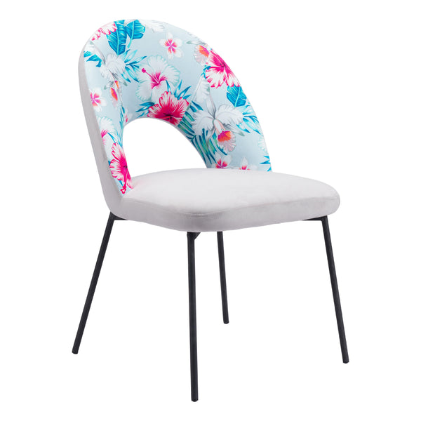 Zuo Torrey 109365 Dining Chair - Multicolor Print & Grey IMAGE 1
