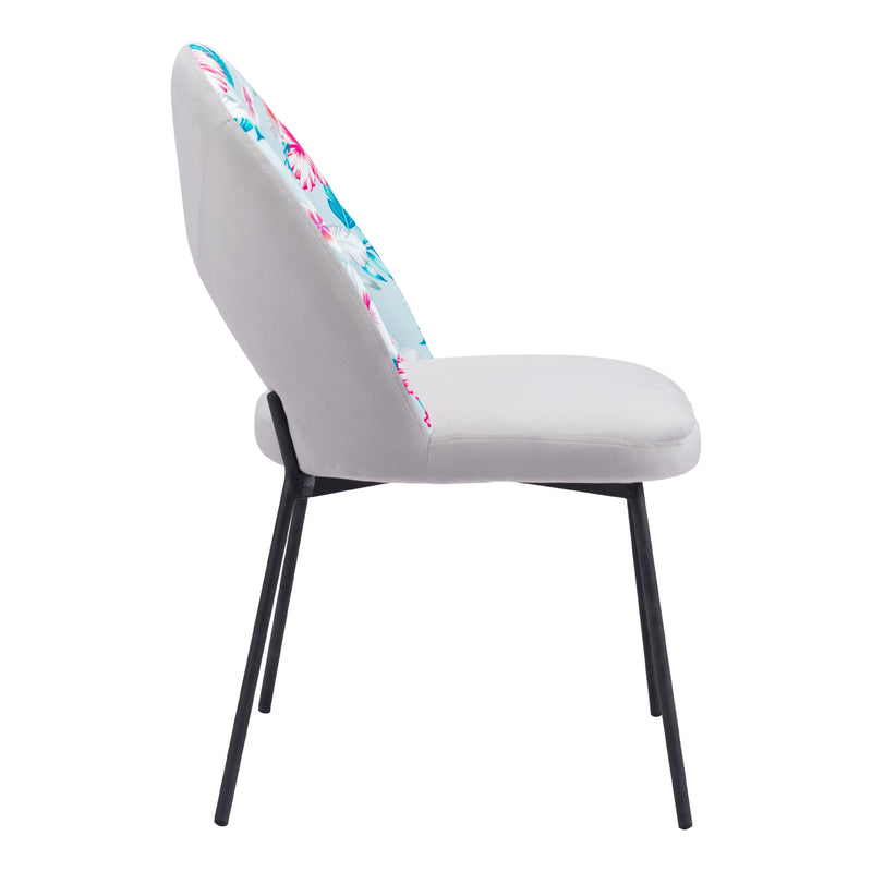 Zuo Torrey 109365 Dining Chair - Multicolor Print & Grey IMAGE 2