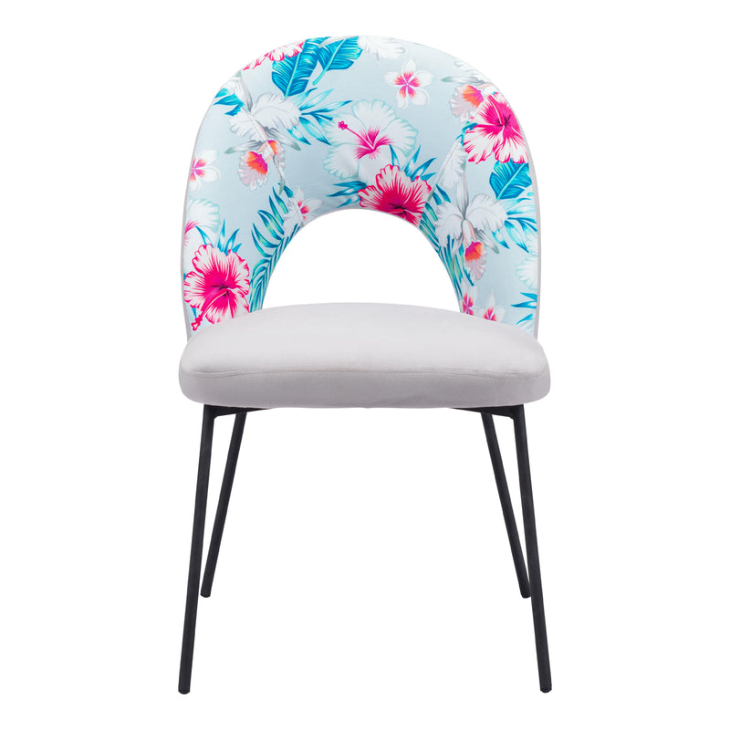 Zuo Torrey 109365 Dining Chair - Multicolor Print & Grey IMAGE 3