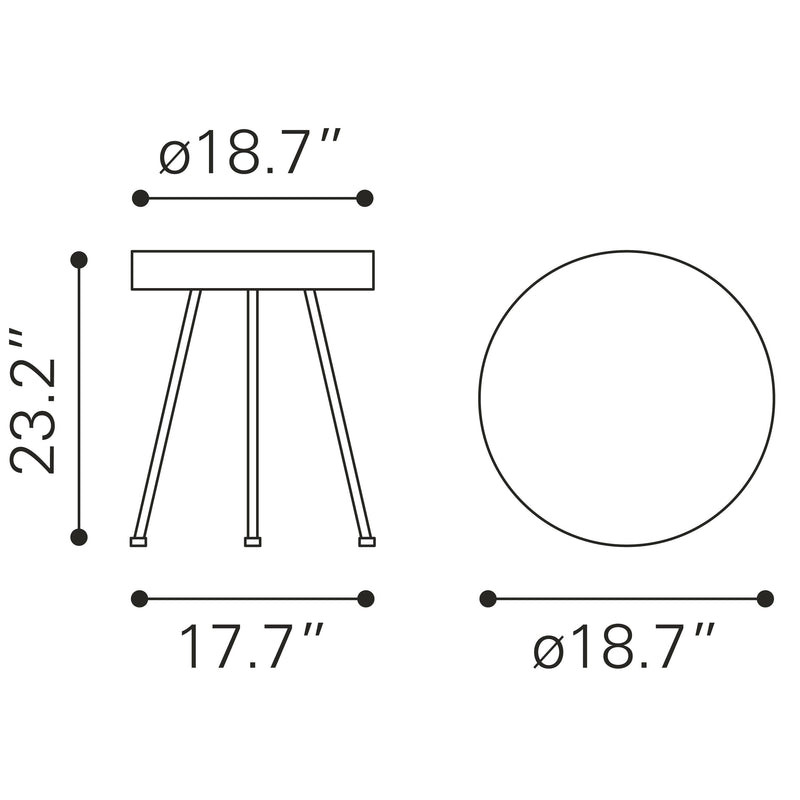 Zuo Stuart 109593 Side Table - Natural IMAGE 8
