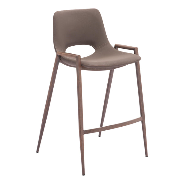 Zuo Desi 109732 Counter Stool - Brown & Walnut IMAGE 1