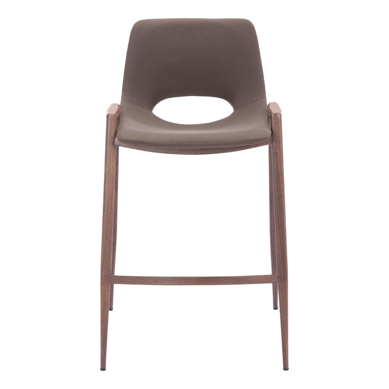 Zuo Desi 109732 Counter Stool - Brown & Walnut IMAGE 3