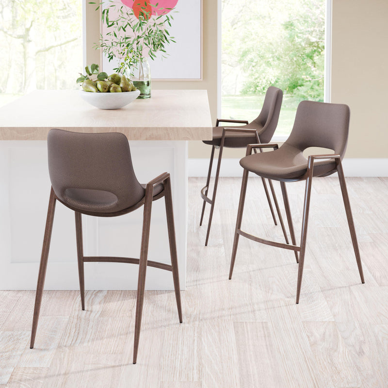 Zuo Desi 109732 Counter Stool - Brown & Walnut IMAGE 7