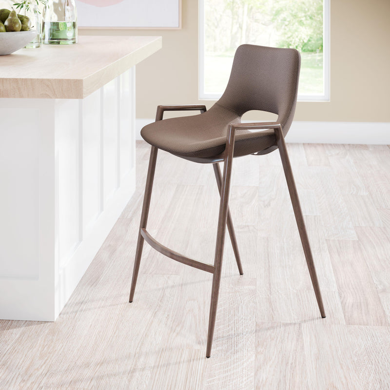 Zuo Desi 109732 Counter Stool - Brown & Walnut IMAGE 8