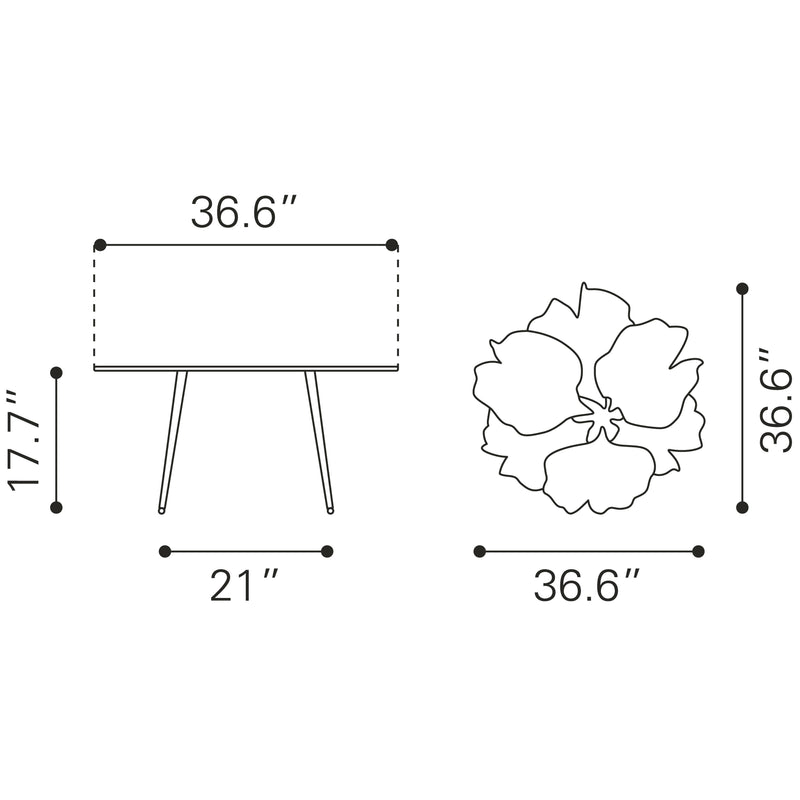 Zuo Gingko 109463 Coffee Table - Antique Brass IMAGE 9