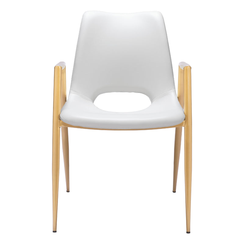 Zuo Desi 109550 Dining Chair - White & Gold IMAGE 3