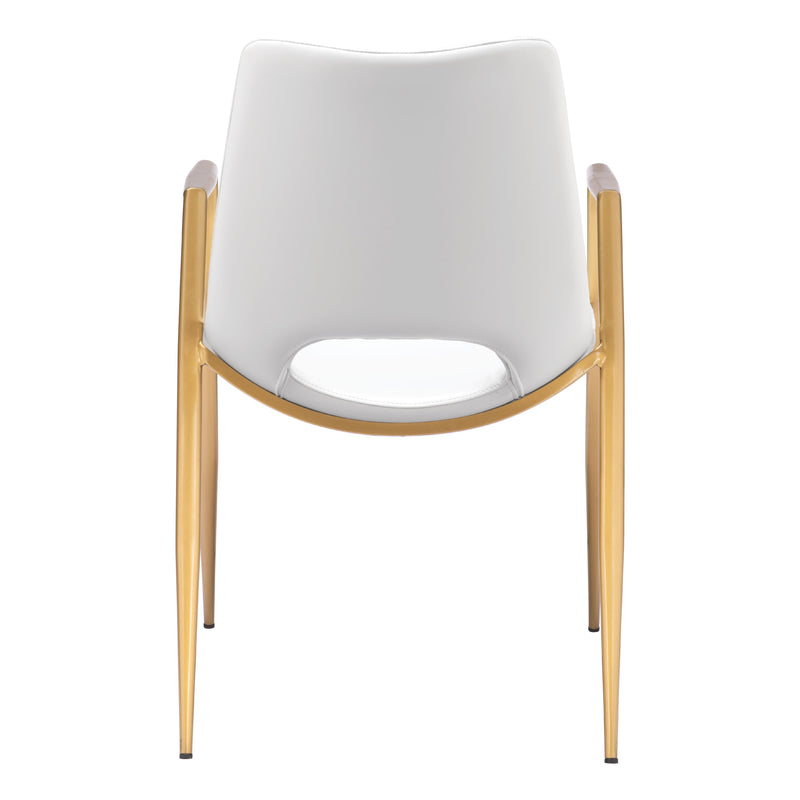 Zuo Desi 109550 Dining Chair - White & Gold IMAGE 4