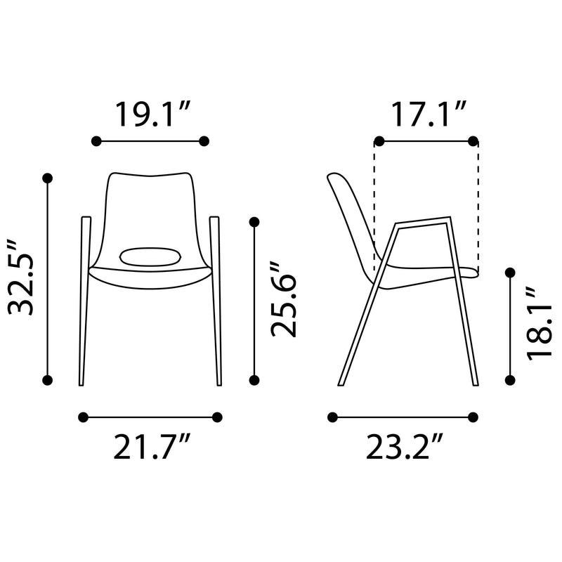 Zuo Desi 109731 Dining Chair - Beige & Gold IMAGE 9