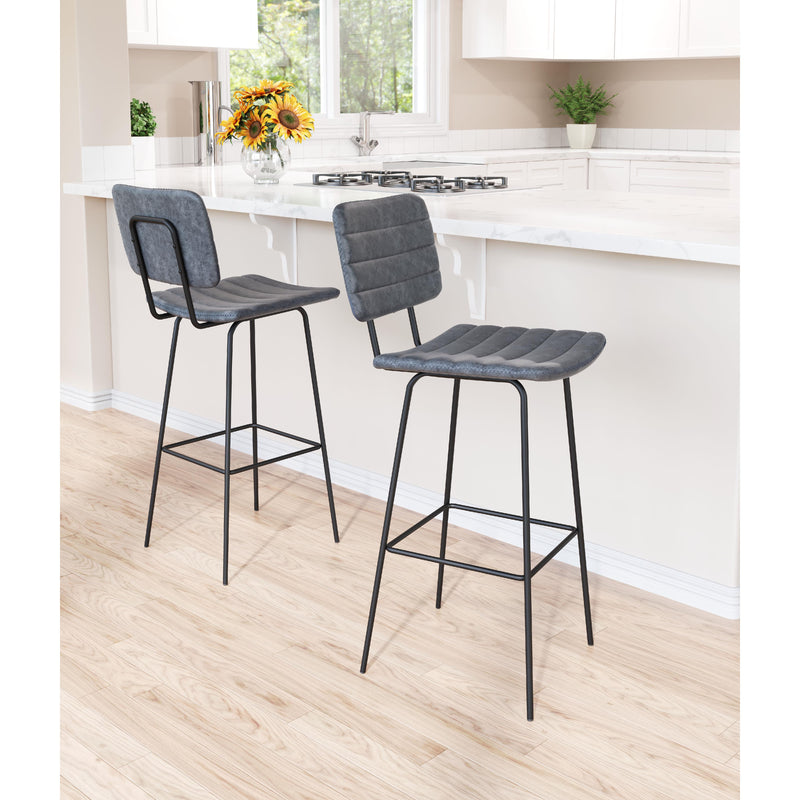 Zuo Boston 109505 Barstool - Vintage Black IMAGE 8