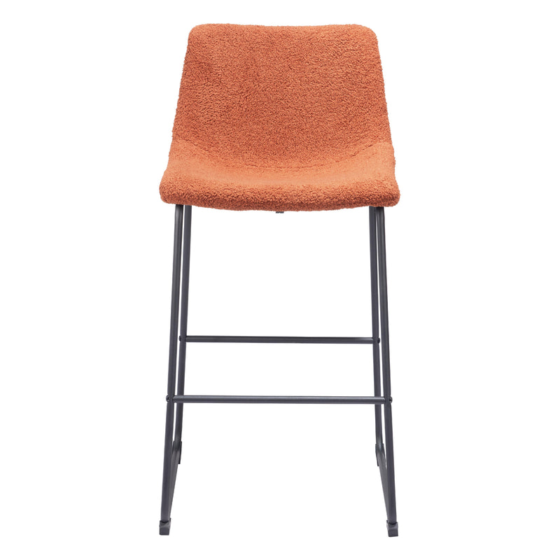 Zuo Smart 109682 Barstool - Burnt Orange IMAGE 3