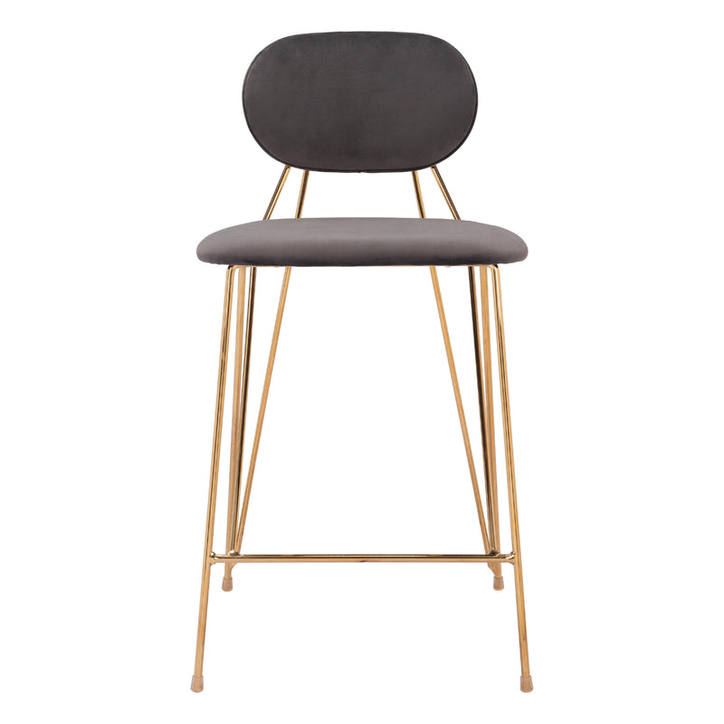 Zuo Georges 109662 Counter Stool - Grey & Gold IMAGE 3