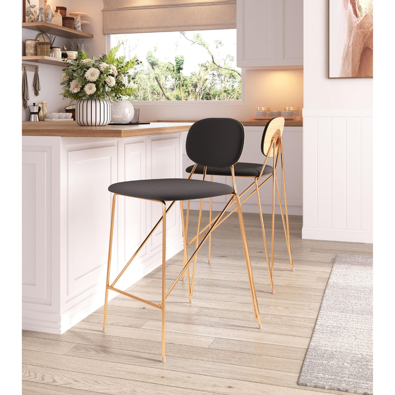 Zuo Georges 109662 Counter Stool - Grey & Gold IMAGE 7