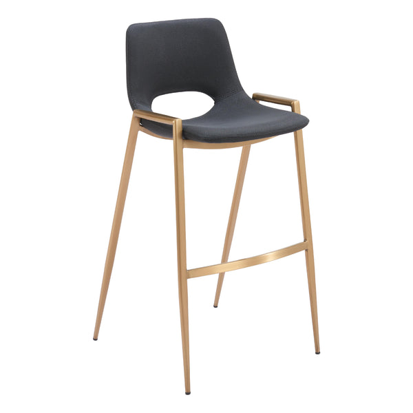 Zuo Desi 109555 Barstool - Black & Gold IMAGE 1